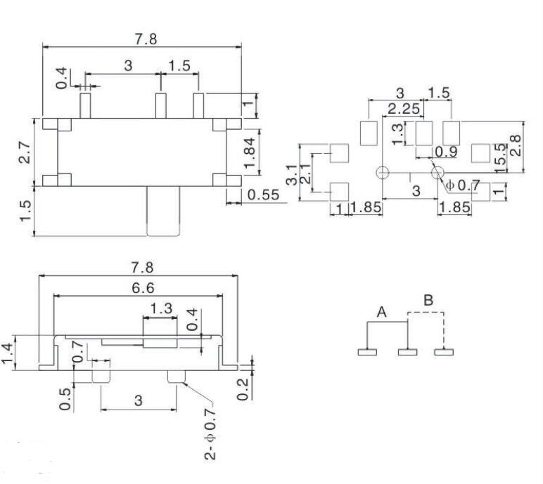 MSK-01F(薄柄）撥動開關(guān)