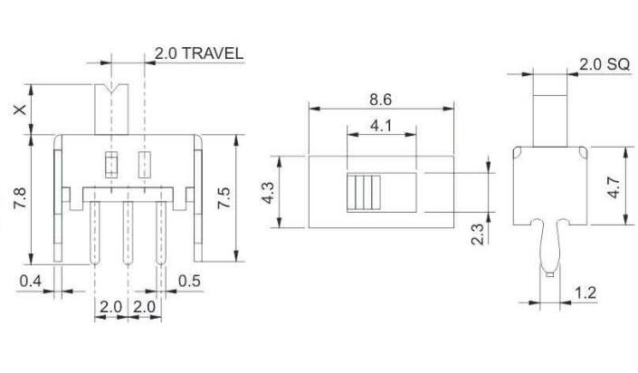 SS-12G07(1p1t)撥動(dòng)開關(guān)