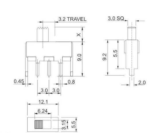 SS-12F43(1p1t)撥動開關