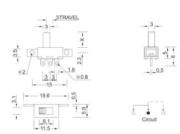 SS-12F55(1p1t)撥動(dòng)開關(guān)