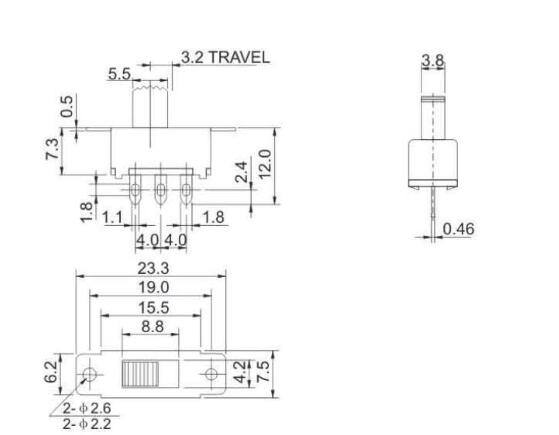 SS-12F32(1p2t)撥動開關(guān)