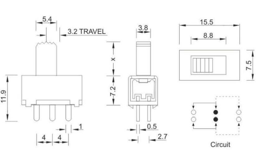 SS-22F24(2P2T)撥動(dòng)開(kāi)關(guān)