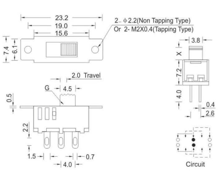 SS-22D32(2P3T)撥動(dòng)開(kāi)關(guān)