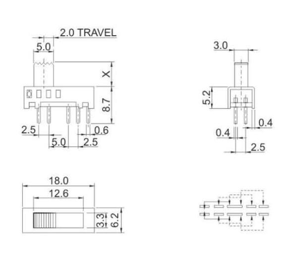 SS-24E01(2P4T)撥動開關