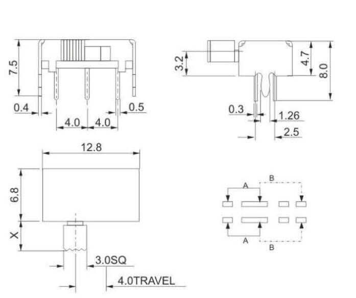 SK-22H07(2P2T)撥動(dòng)開(kāi)關(guān)