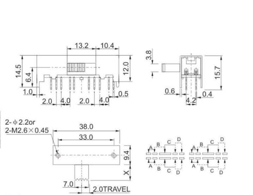 SK-44D01(4P4T)撥動(dòng)開關(guān)