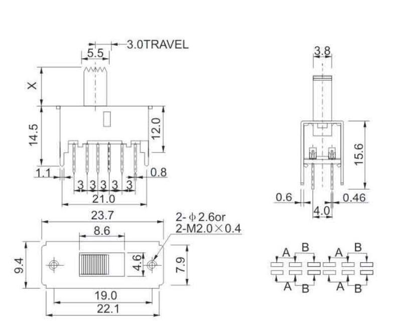 SS-42F01(4P4T)撥動(dòng)開關(guān)