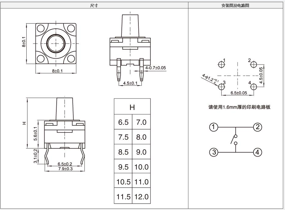 洗衣機(jī)輕觸開關(guān)是多大的